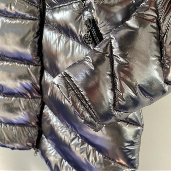 Dare 2B x Julien Macdonald Silver Long Puffer Coat US4 ($336) - Picture 6 of 9